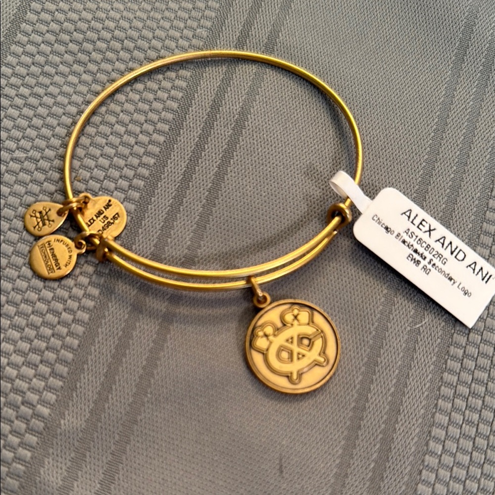 Alex and Ani Chicago Blackhawks
Yellow Gold Charm Bracelet - NWT